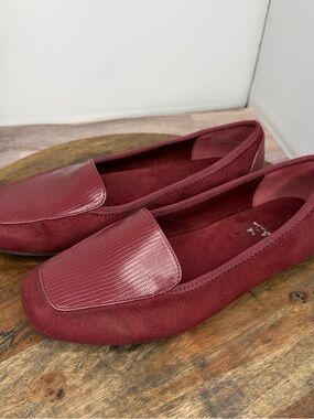 Lauren Blakwell-  Women's Burgundy Suede Loafers - Size: 8